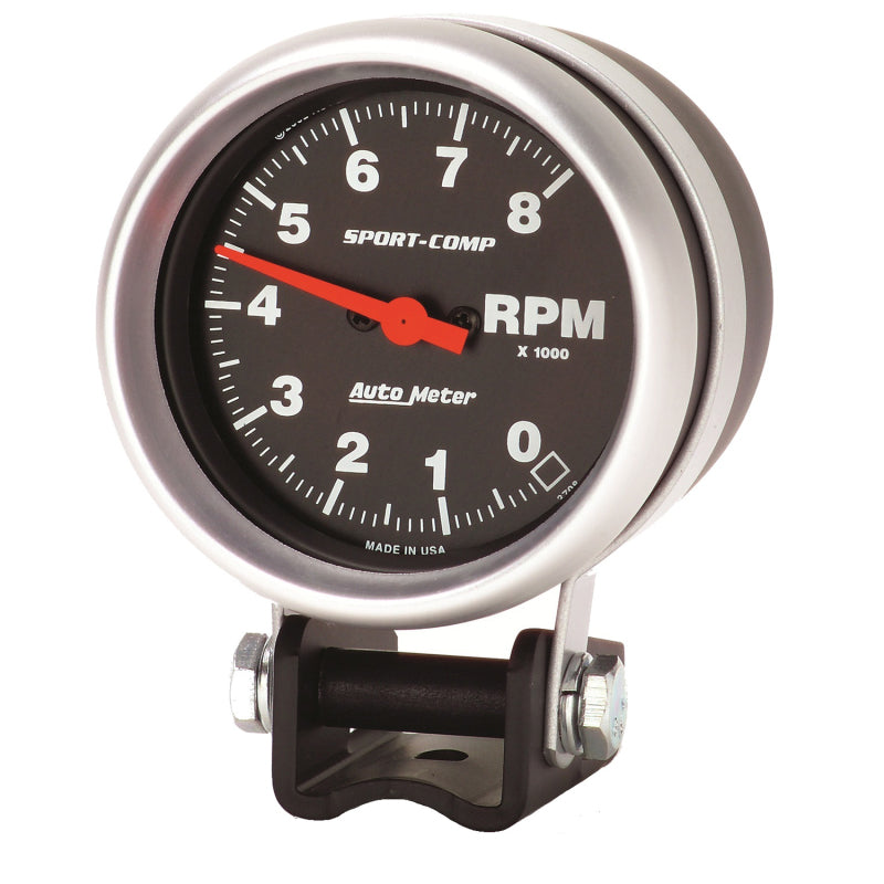 Autometer Standard 2-5/8in 8,000 RPM Pedestal Mount Tachometer Sport Comp Gauges AutoMeter