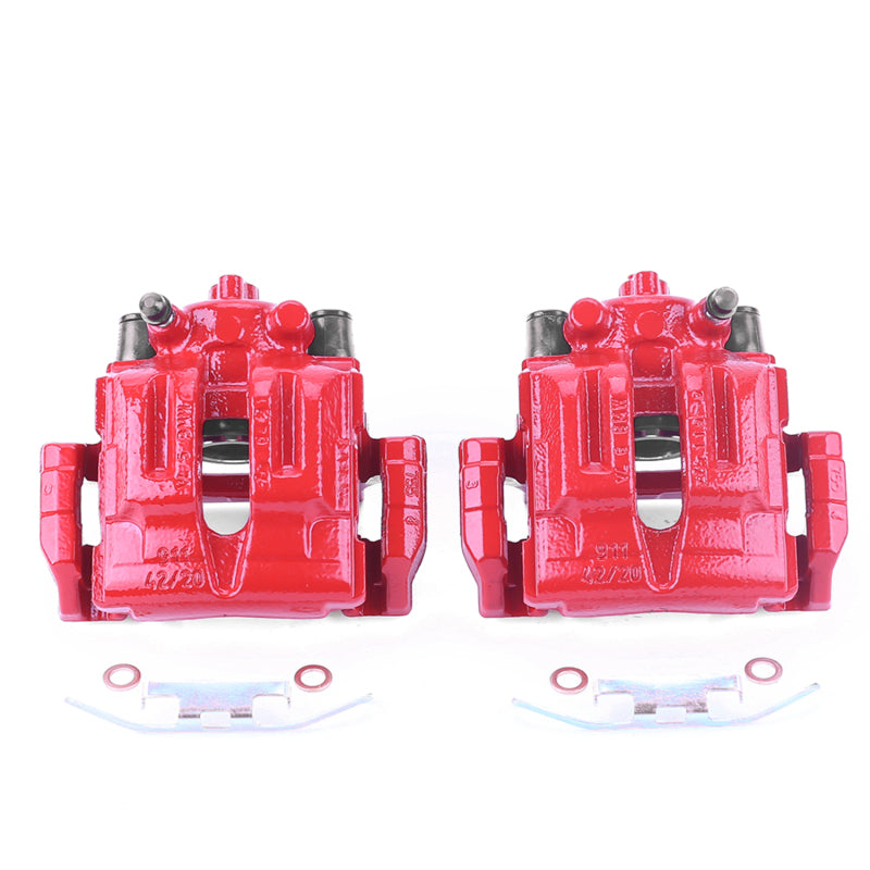 Power Stop 2006 BMW 325i Rear Red Calipers w/Brackets - Pair Brake Calipers - Perf PowerStop
