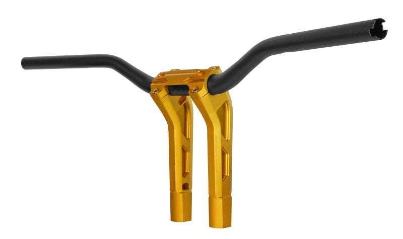 Performance Machine Phatbar H-Bar Assy, 9in Riser, 1-1/4in Bar, Int Wire, Gauge Mnt - Gold Ops Handlebars Performance Machine