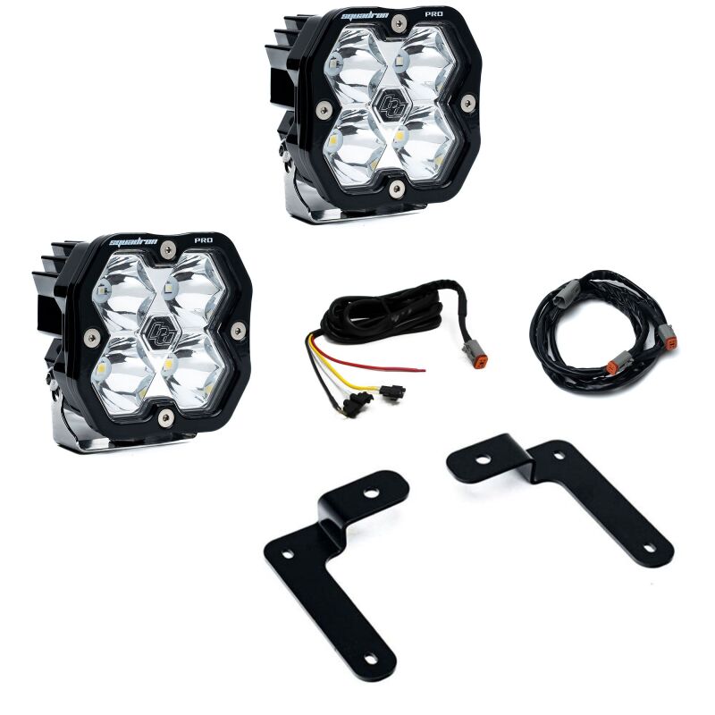 Baja Designs 18-25 Jeep JL/JT / 20-25 Gladiator Squadron Pro 2.0 A-Pillar Pro Kit UP (Spot) - Clear Light Bars & Cubes Baja Designs