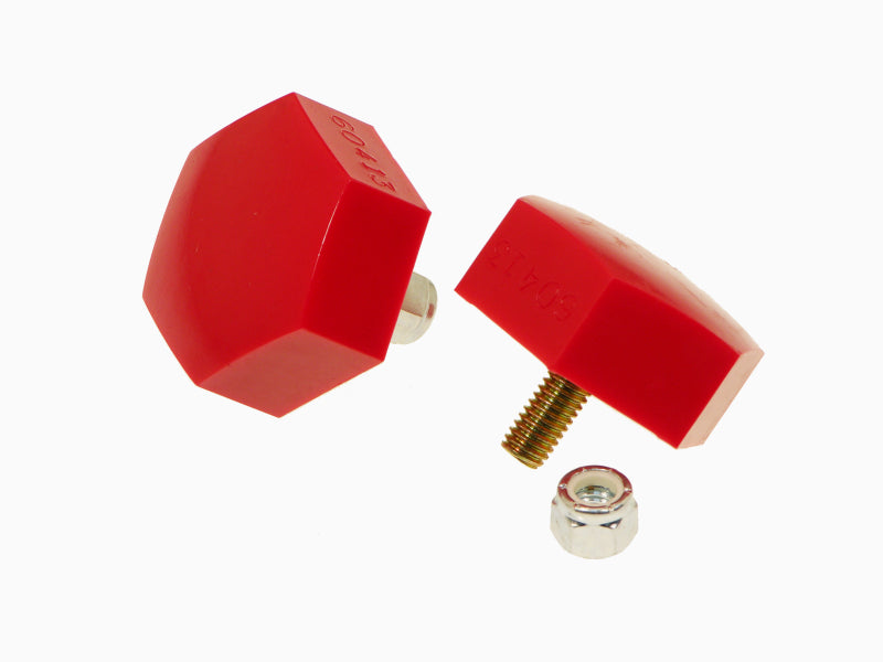 Prothane Universal Bump Stop 7/8 X 2 1/4in Dia. Hex - Red Bump Stops Prothane