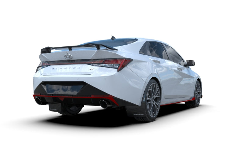 Rally Armor 22-23 Hyundai Elantra N &amp; N Line Black UR Mud Flap w/Light Blue Logo Mud Flaps Rally Armor