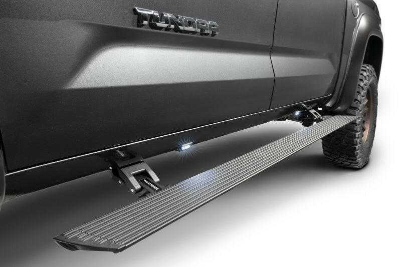 RealTruck 22-24 Toyota Tundra DC 4dr VoltStep Electric Running Board Kit (No Drill) - Tex. Blk Running Boards Go Rhino