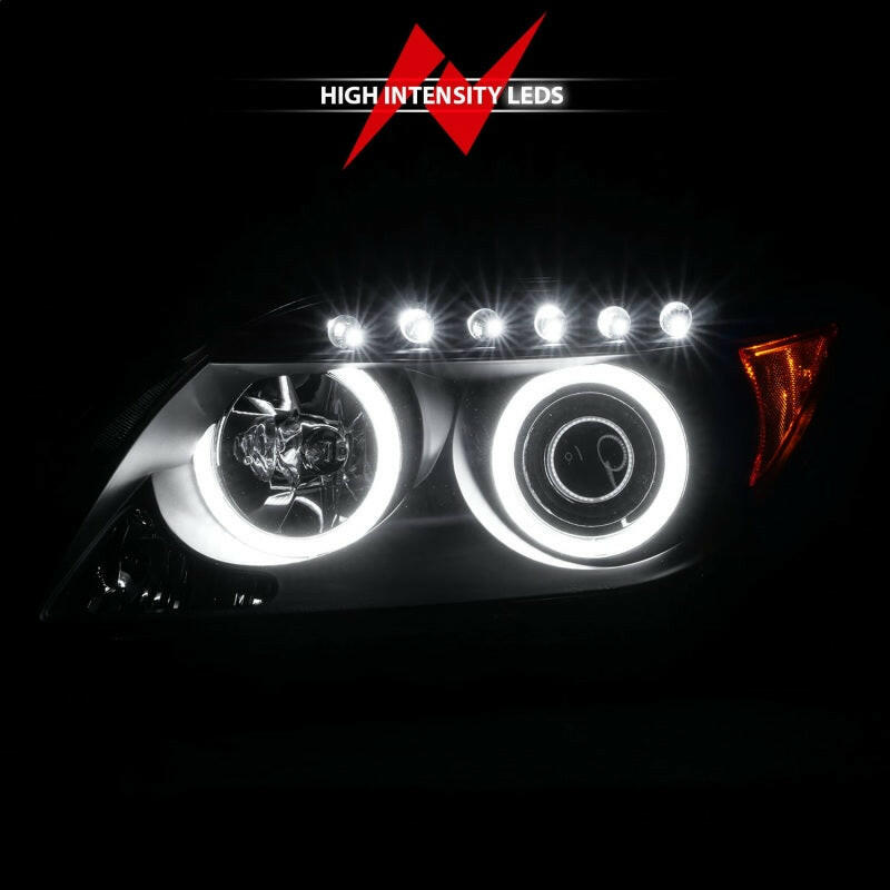 ANZO 2005-2010 Scion Tc Projector Headlights w/ Halo Black (CCFL) Headlights ANZO