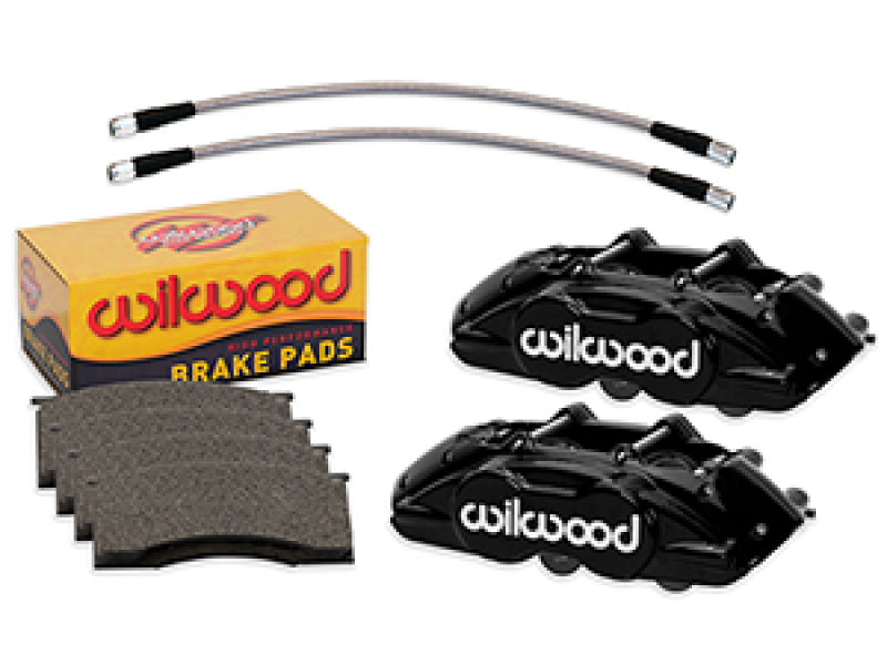 Wilwood 65-67 Ford Mustang D11 Calipers w/ Pads & Lines - Black Brake Calipers - Perf Wilwood