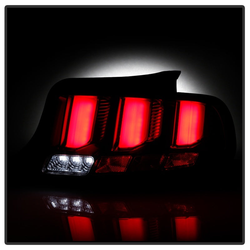 Spyder 10-12 Ford Mustang Red Light Bar LED Sequential Tail Lights - Blk ALT-YD-FM10-RBLED-BK Tail Lights SPYDER