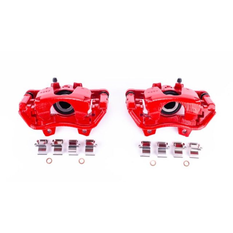 Power Stop 2018 Jeep Wrangler Rear Red Calipers w/Brackets - Pair Brake Calipers - Perf PowerStop