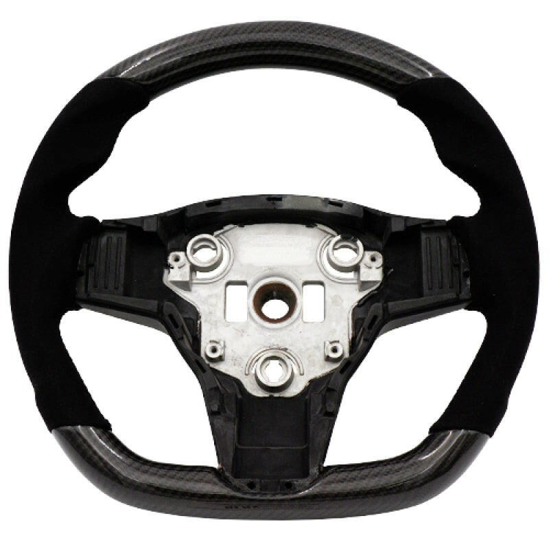 BLOX Racing Tesla Model 3 and Y Carbon/Alcantara Steering Wheel Black Stitching Steering Wheels BLOX Racing