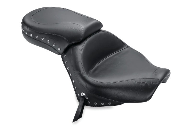 Mustang 04-21 Honda VT750 Aero Wide Touring 2PC Seat w/Studs - Black Two-Piece Motorcycle Seats Mustang Motorcycle