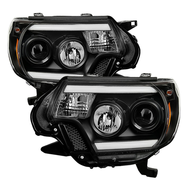 Spyder Toyota Tacoma 12-15 Projector Headlights Light Bar DRL Black PRO-YD-TT12-LBDRL-BK Headlights SPYDER