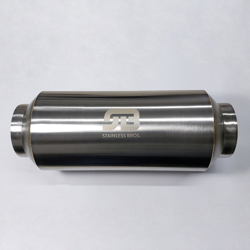 Stainless Bros 3.0in x 17in OAL Lightweight Muffler - Matte Finish Muffler Stainless Bros