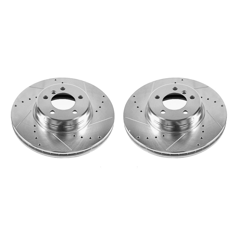 Power Stop 03-05 Land Rover Range Rover Front Evolution Drilled & Slotted Rotors - Pair Brake Rotors - Slot & Drilled PowerStop