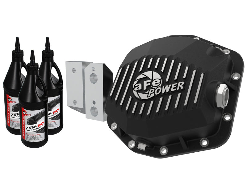 aFe 20-23 Jeep Gladiator JT (Dana M220) Pro Series Rear Differential Cover Black w/ Machined Fins Diff Covers aFe