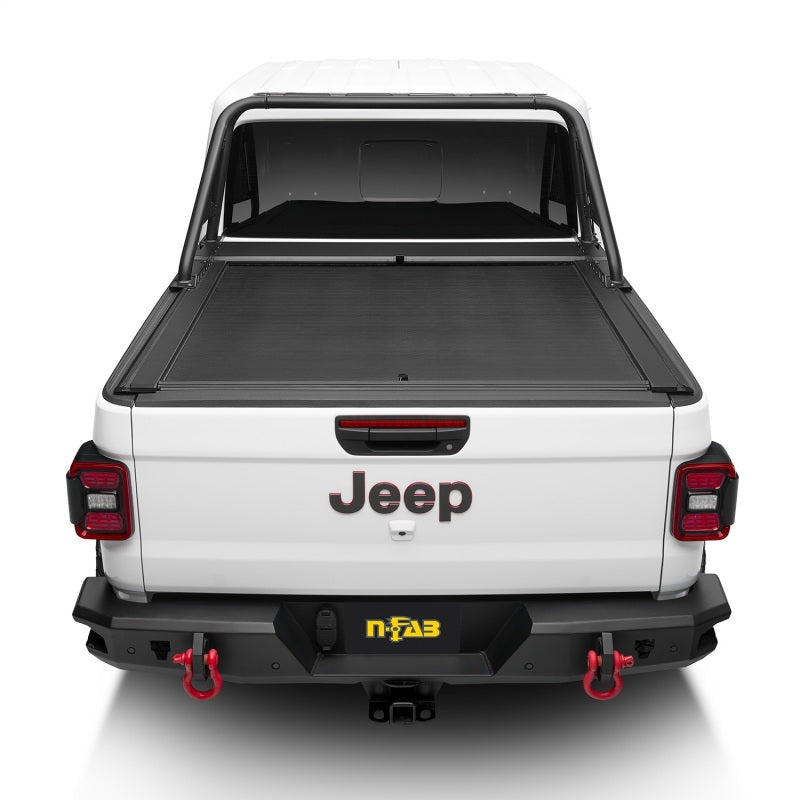 Rugged Ridge 20-22 Jeep Gladiator w/o Trail Rail Sys Armis Tonneau Cover w/Max Track - Tex. Blk Tonneau Covers - Hard Fold Rugged Ridge