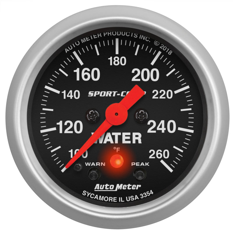 Autometer 2-1/16in 260 Deg Water Temp Gauge Digital Stepper Motor w/Peak & Warn - Sport-Comp Gauges AutoMeter