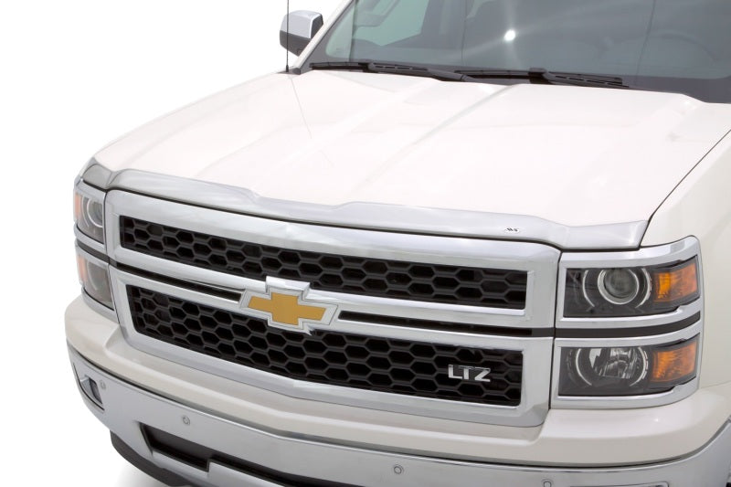 AVS 14-15 Chevy Silverado 1500 Aeroskin Low Profile Hood Shield - Chrome Hood Deflectors AVS