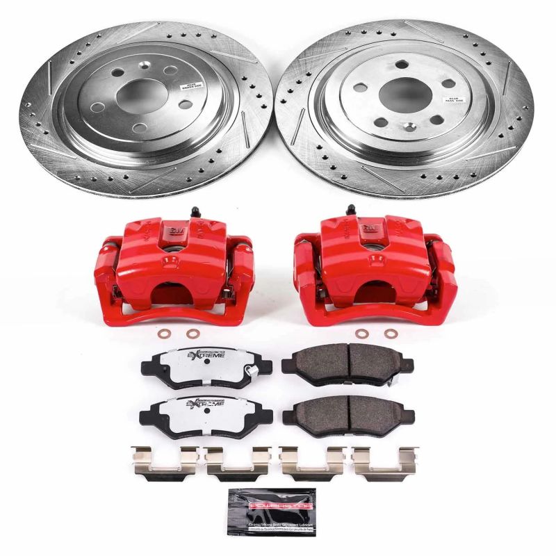 Power Stop 08-14 Cadillac CTS Rear Z26 Street Warrior Brake Kit w/Calipers Brake Kits - Performance D&S PowerStop