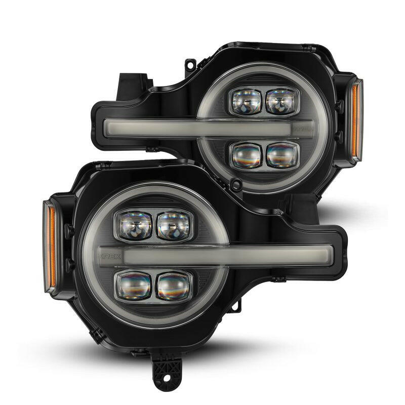 AlphaRex 21-23 Ford Bronco NOVA LED Projector Headlights Black Headlights AlphaRex