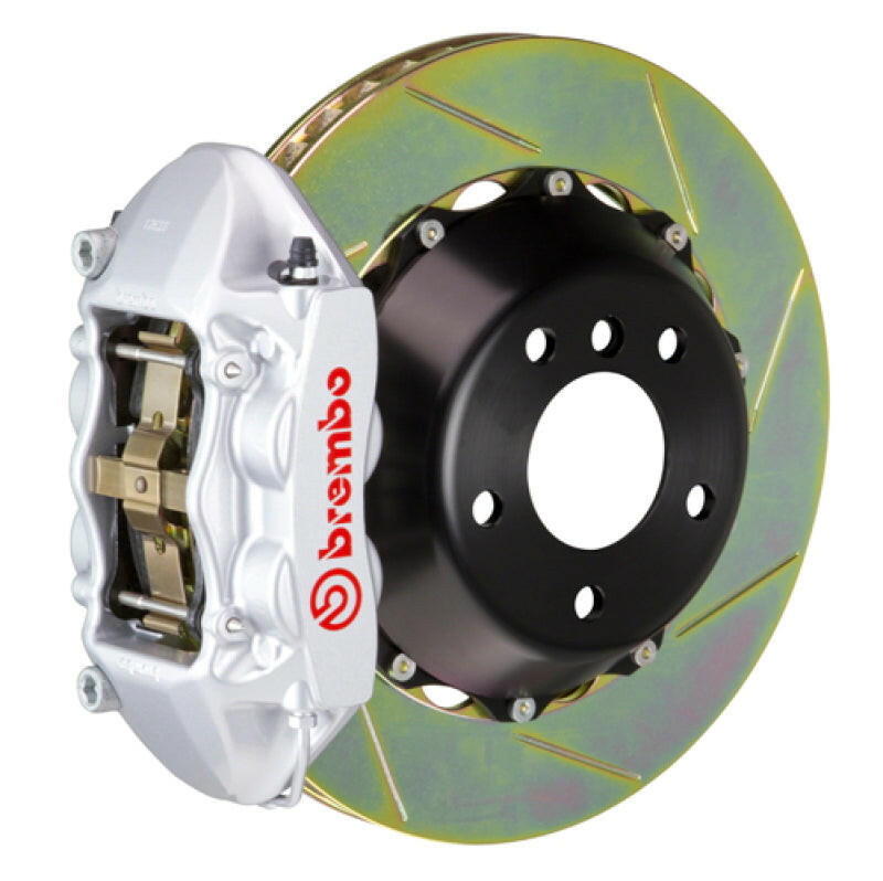 Brembo 03-07 Cayenne/S/Turbo Rr GT BBK 4Pis Cast 380x28 2pc Rotor Slotted Type1-Silver Brake Kits - Performance Slot Brembo