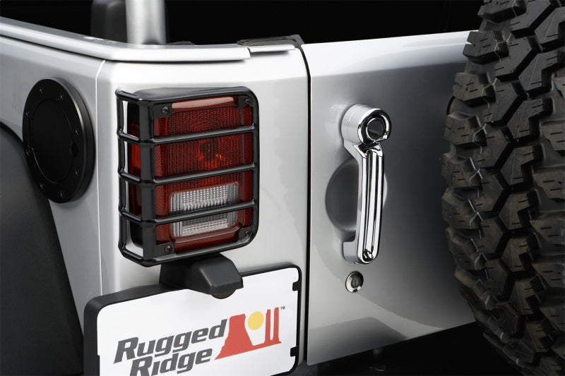 Rugged Ridge 07-18 Jeep Wrangler Black Tail Light Euro Guards Light Covers and Guards Rugged Ridge