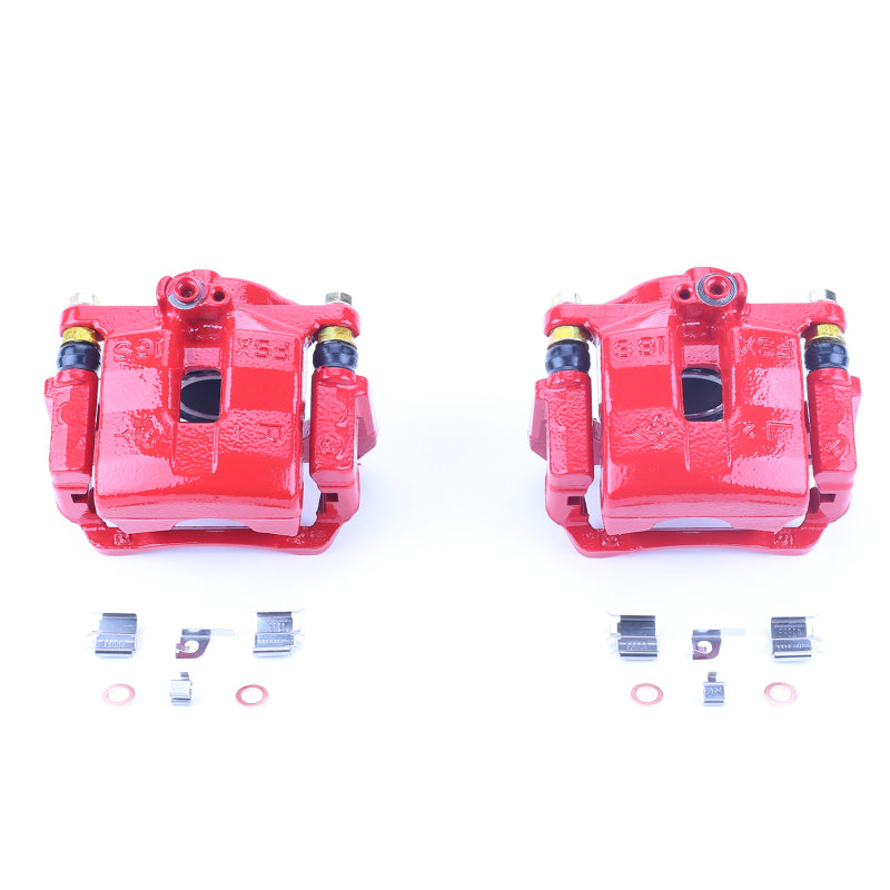 Power Stop 01-05 Mazda Miata Front Red Calipers w/Brackets - Pair Brake Calipers - Perf PowerStop