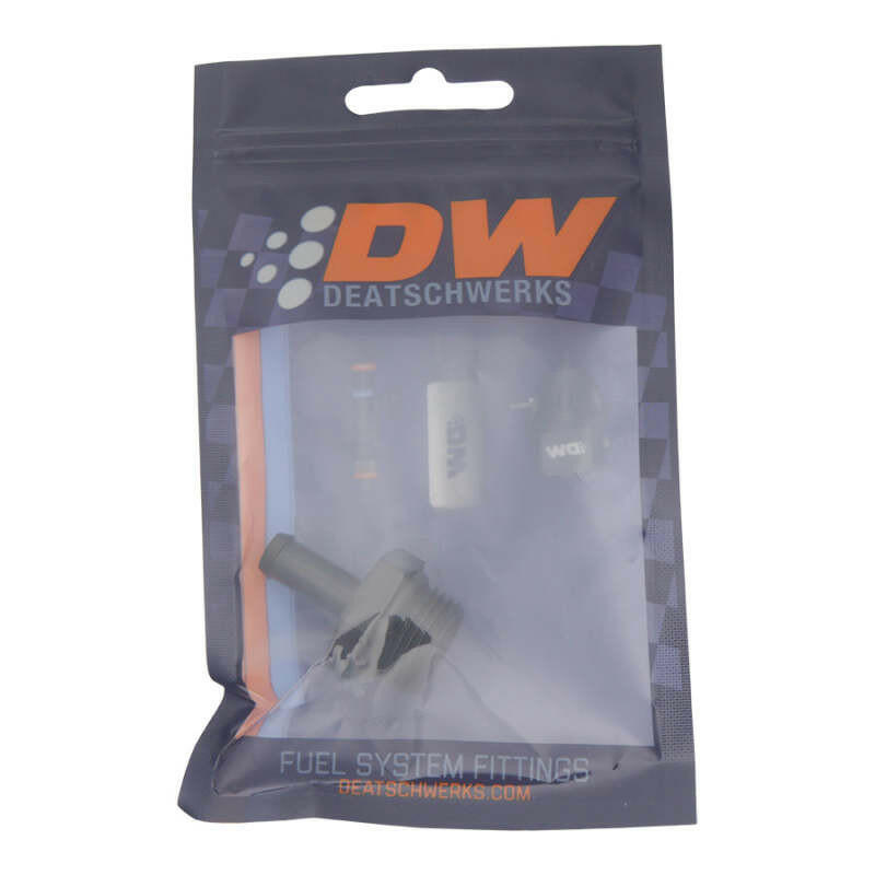 DeatschWerks 8AN ORB Male to 5/16in Male Barb Fitting (Incl O-Ring) - Anodized Matte Black Fittings DeatschWerks