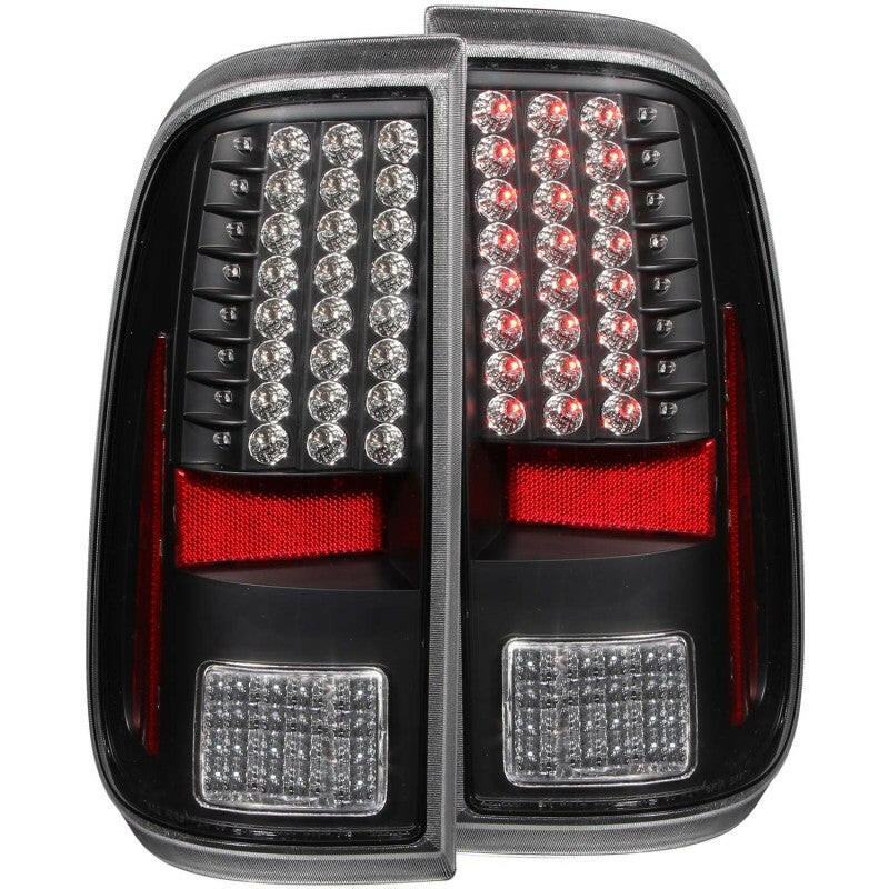 ANZO 2008-2015 Ford F-250 LED Taillights Black Tail Lights ANZO