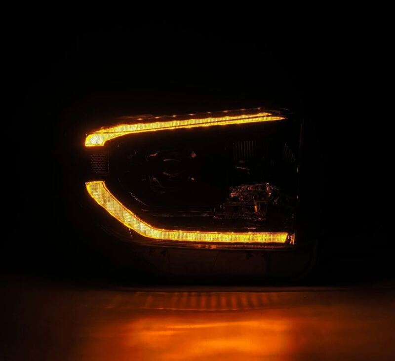 AlphaRex 14-21 Toyota Tundra PRO-Series Projector Headlights Black w/Seq. Sig. + DRL Headlights AlphaRex