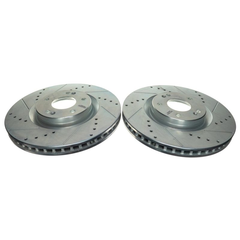 Power Stop 21-22 Kia Sorento Front Drilled & Slotted Rotor (Pair) Brake Rotors - Slot & Drilled PowerStop