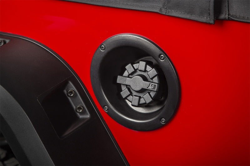 Rugged Ridge 01-19 Jeep Wrangler TJ/LJ/JK/JL Black Elite Aluminum Fuel Cap Fuel Caps Rugged Ridge