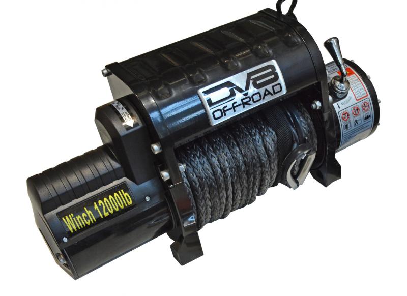 DV8 Offroad 12000 LB Winch w/ Synthetic Line & Wireless Remote - Black Winch Kit DV8 Offroad