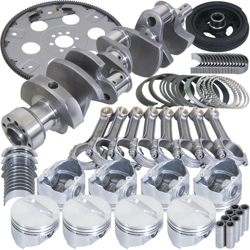 Eagle Chevrolet 350 Balanced 1Pc Rear Seal Rotating Assembly Kit .030 Bore Dome 168 Tooth Flex Plate Rotating Assemblies Eagle