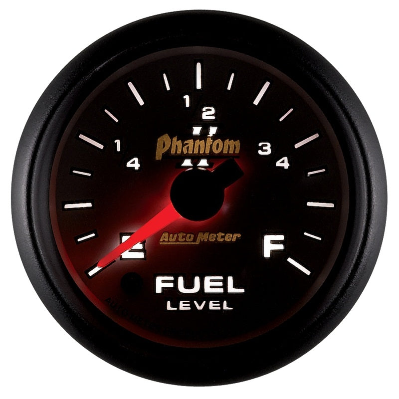 Autometer Phantom II 52mm Full Sweep Electronic 0-280 ohm Fuel Level Programmable E-F Range Gauge Gauges AutoMeter