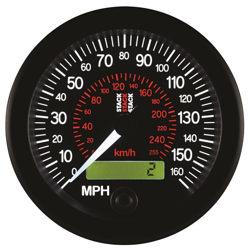 Autometer Stack Instruments 88MM 0-160 MPH / 260 KM/H Programmable Speedometer - Black Gauges AutoMeter