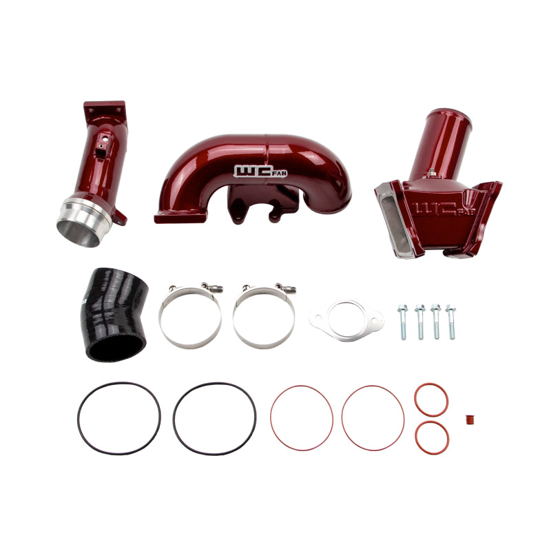 Wehrli 06-07 Chevrolet Duramax LBZ 3in. Y-Bridge Kit - WCFab Red Intake Elbows Wehrli