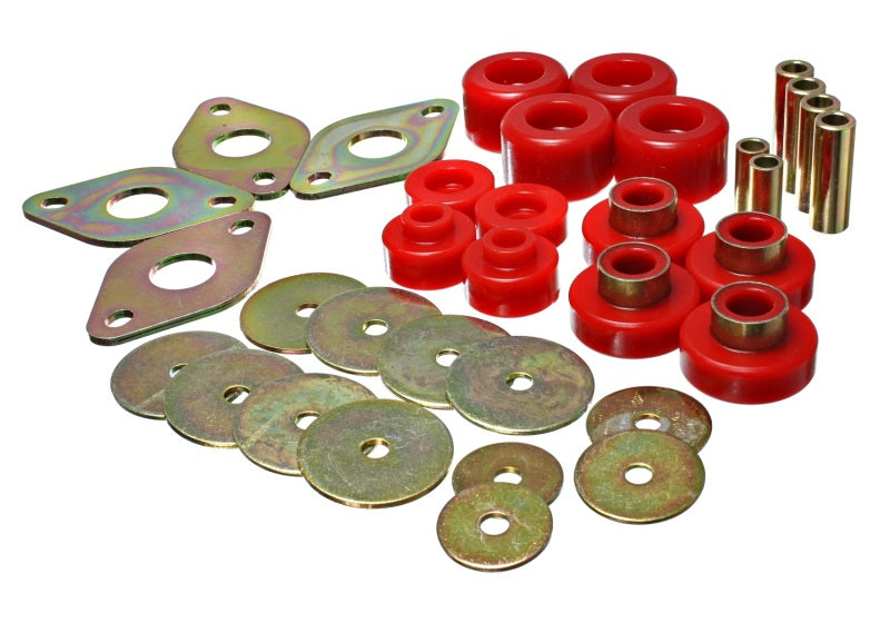 Energy Suspension Body Mount Set-Reg Access & Dbl Cab - Red Bushing Kits Energy Suspension