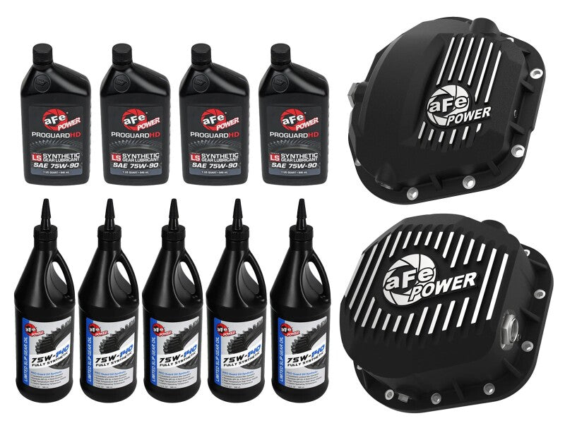 aFe Power Front/Rear Diff Cover Kit w/ Oil 99-16 Ford F-250/F-350 V8 (Dana 60/Super 60 & Sterling) Diff Covers aFe