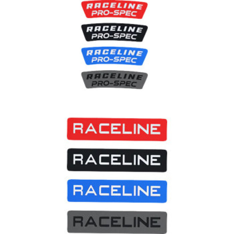 Raceline 13 Decal Pack Includes: 2 Lip Decals; 1 Cap Decal - Blue, Red, Black, Gunmetal Wheel Center Caps Raceline