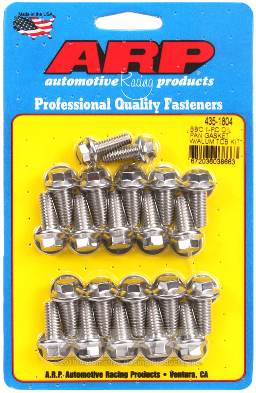 ARP BB Chevy1-pc Oil Pan Gasket w/ Alum Timing Cover Hex Bolt Kit Hardware Kits - Other ARP