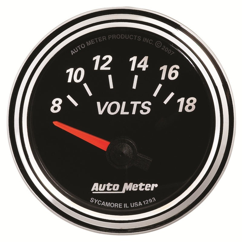 Autometer Designer Black II 52mm 18V Voltmeter Gauge Gauges AutoMeter