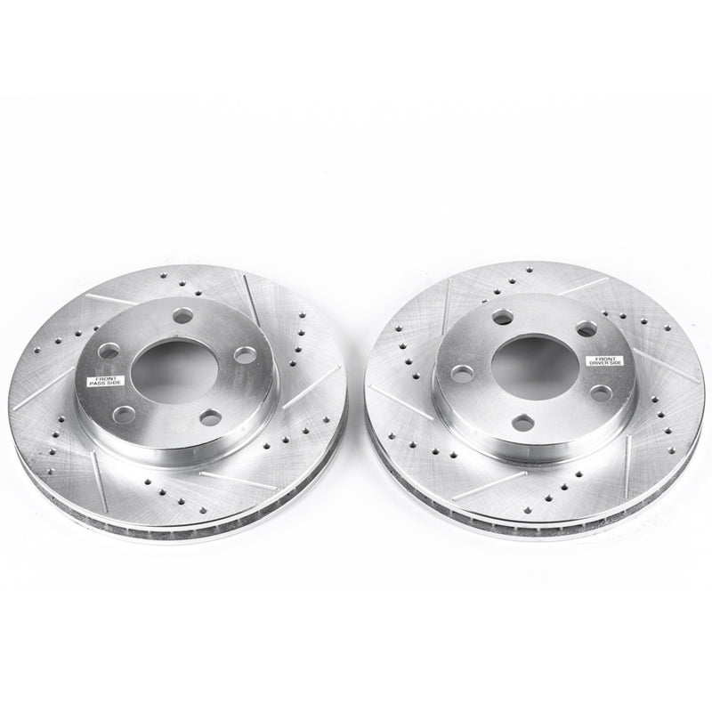 Power Stop 04-05 Chevrolet Classic Front Evolution Drilled & Slotted Rotors - Pair Brake Rotors - Slot & Drilled PowerStop