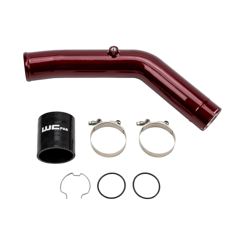Wehrli 23-24 Ford 6.7L HO Power Stroke 3in Hot Side Intercooler Pipe - WCFab Red Intercooler Pipe Kits Wehrli