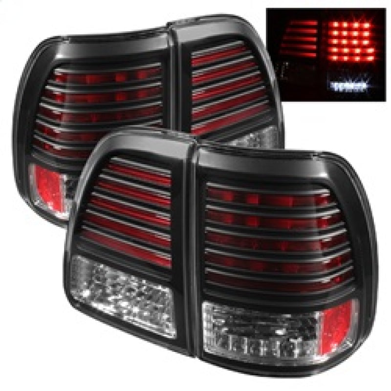 Spyder Toyota Land Cruiser 98-05 LED Tail Lights Black ALT-YD-TLAN98-LED-BK Tail Lights SPYDER