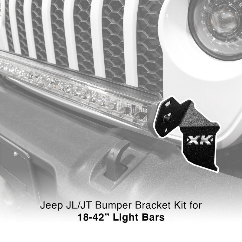 XK Glow Jeep JL JT Front Bumper Light Bar Bracket Kit 20-36In Brackets XKGLOW