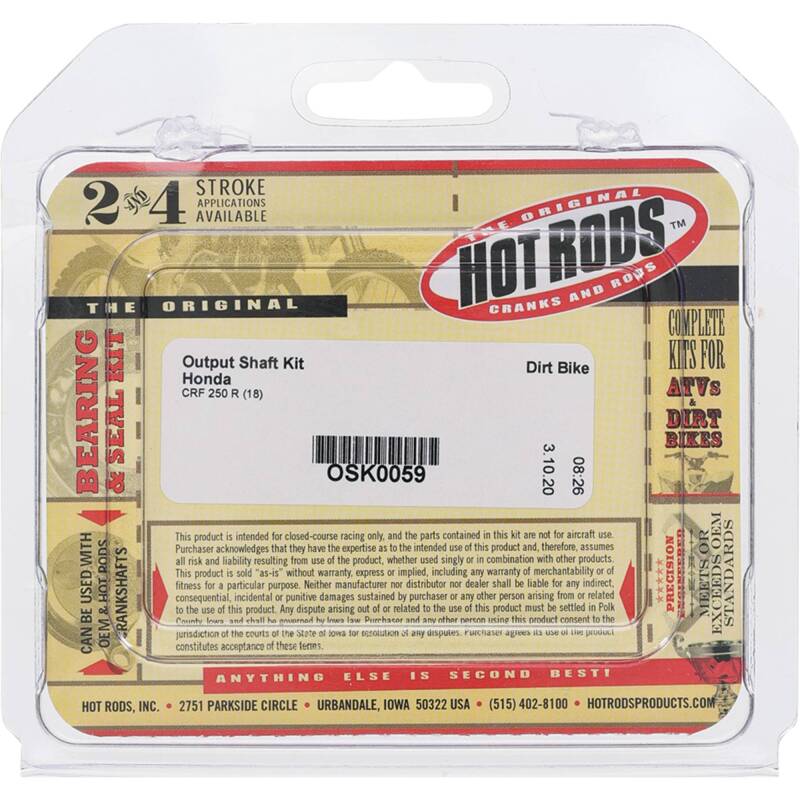 Hot Rods 18-21 Honda CRF 250 R 250cc Output Shaft Kit Crankshafts Hot Rods