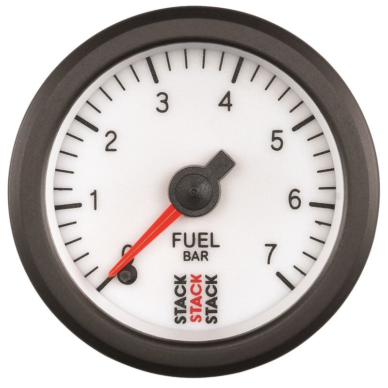 Autometer Stack 52mm 0-7 Bar M10 Male Pro Stepper Motor Fuel Pressure Gauge - White Gauges AutoMeter