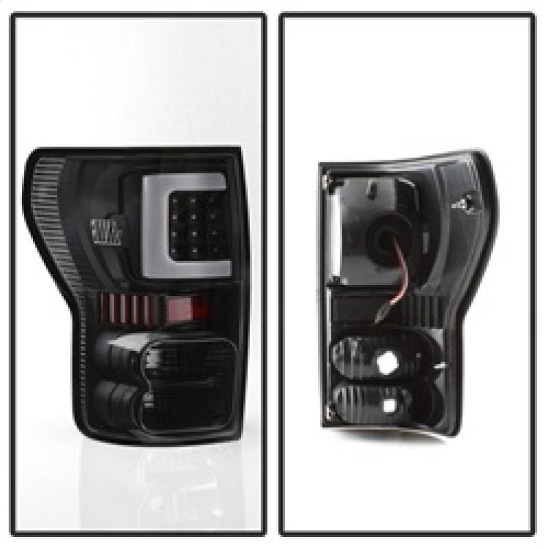 xTune 07-13 Toyota Tundra Light Bar LED Tail lights - Black (ALT-ON-TTU07V2-LBLED-BK) Tail Lights SPYDER