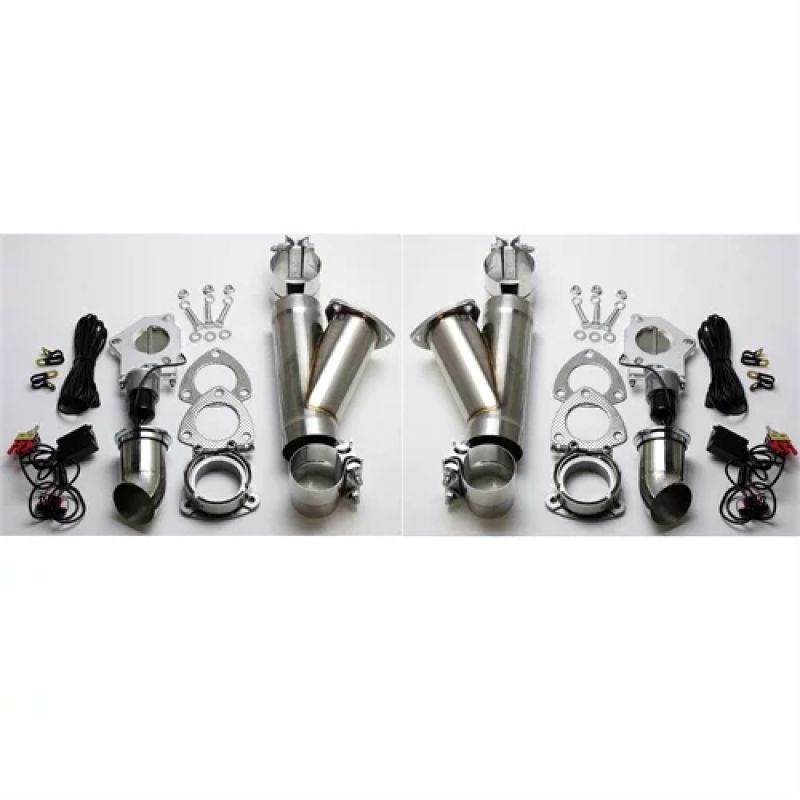 Granatelli 3.0in Stainless Steel Electronic Dual Exhaust Cutout w/Slip Fit & Band Clamp Exhaust Cutouts Granatelli Motor Sports