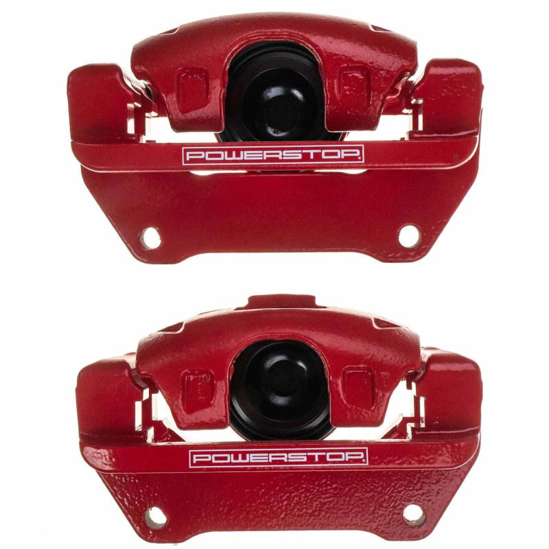 Power Stop 07-18 Jeep Wrangler JK Front Red Caliper Pair w/Bracket Brake Calipers - Perf PowerStop