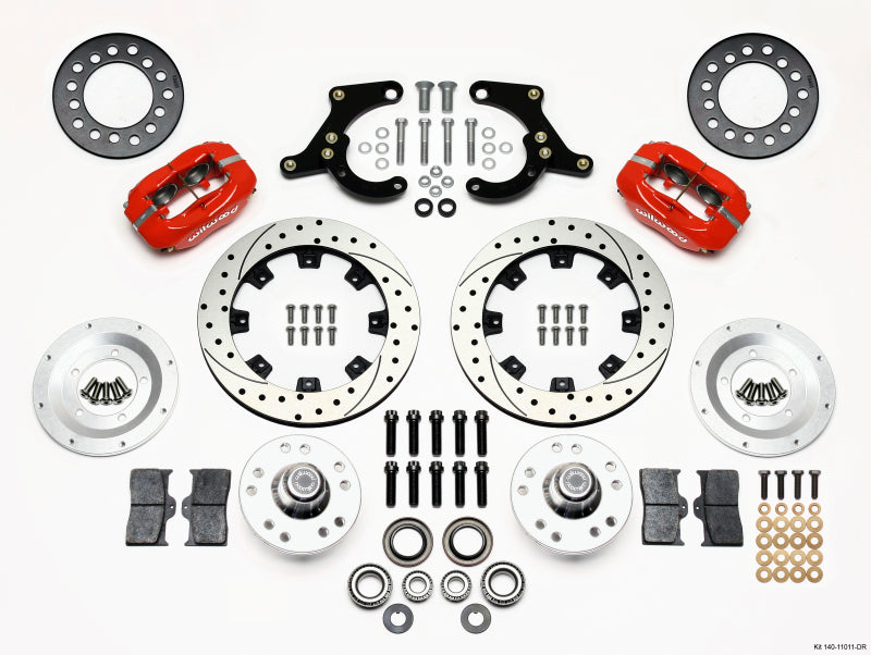 Wilwood Forged Dynalite Front Kit 11.75in Drilled Red 59-64 Chevy Impala / 63-64 Corvette Big Brake Kits Wilwood